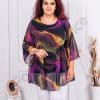 Tunica maxi in clos din sifon cu imprimeu in degrade-mov cod 24236-12