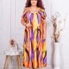 Rochie pentru vara cu print interesant-mustar cod 24587-7