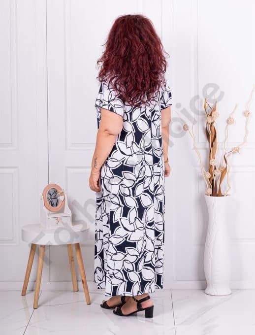 Rochie pentru vara cu imprimeu floral-alb cod 24587-9