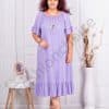 Rochie maxi pentru vara cu decolteu elastic+cadou colier-liliac cod 241218-2