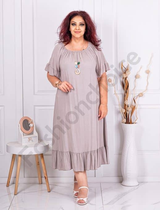 Rochie maxi pentru vara cu decolteu elastic+cadou colier-capucino cod 241218-4