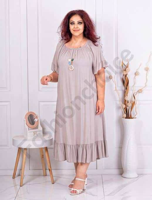 Rochie maxi pentru vara cu decolteu elastic+cadou colier-capucino cod 241218-4