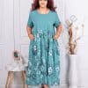 Rochie maxi pentru vara cu imprimeu floral-menta cod 18875-4