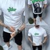 Tricou barbati Oversize cu inscris The Joker in fata si spate-alb cod 3240-1