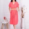 Rochie cu decolteu in forma V si curea-corai cod 5904-4