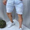 Blugi scurti pentru barbati-albastru deschis cod 7665