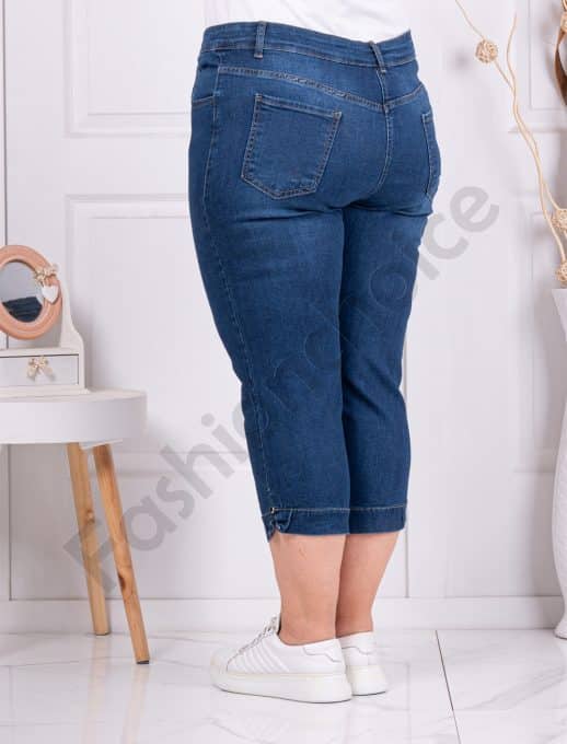 Blugi maxi pentru vara cu lungime 7/8-albastru inchis cod 418-1