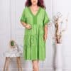 Rochie maxi cu dantela Brussel si volane-verde deschis cod 2470-2