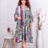 Rochie maxi din matase cu imprimeu modern cod 7774