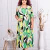 Rochie maxi in clos cu umeri decupati-negru/verde cod 608524-8
