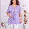 Tunica maxi in cloj cu nasturi decorativi-liliac cod 1683-3