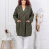 Palton maxi elegant din bucle-kaki cod 1748-4