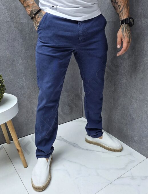 Pantalon sport-elegant din in-albastru inchis cod 1337-2