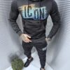 Compleu sport cu hanorac hoodie si imprimeu multicolor cod 1031
