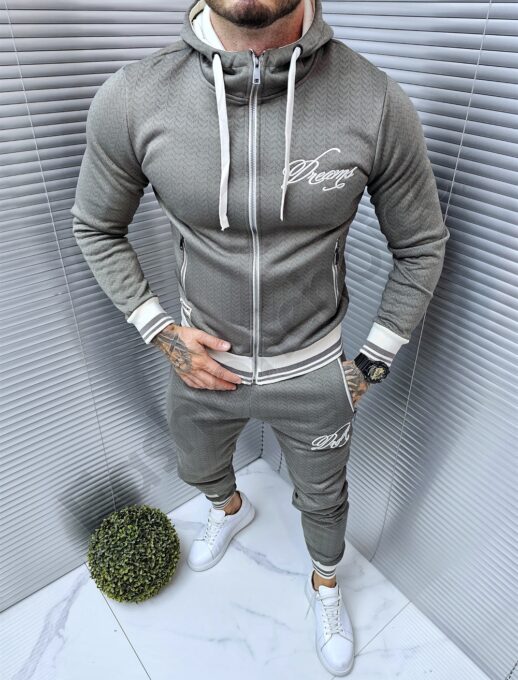 Compleu gros pentru barbati cu broderie Dreams-moca cod 3360-2