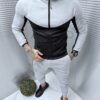 Compleu sport pentru barbati in doua culori cu gluga-gri/negru cod 710-1
