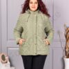 Maxi geaca matlasata cu gluga-verde cod 5606-1