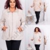 Trenci maxi cu doua fete si imprimeu floral-capucino cod 5930-2