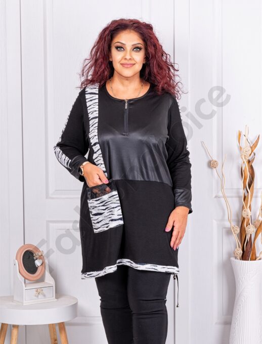 Tunica maxi cu material lucios si accente animal cod 241421
