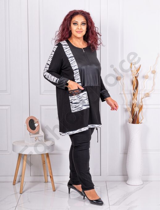 Tunica maxi cu material lucios si accente animal cod 241421