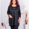 Tunica eleganta maxi cu accente animal-negru cod 241413-2