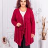 Cardigan maxi din tricot finut-bordo cod 1855-3