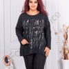 Tunica maxi cu stropi argintii-negru cod 9003