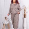 Compleu maxi sport-elegant cu aplicatie floare-moca cod 10824-1