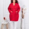 Palton maxi elegant din bucle-rosu cod 1748-1
