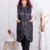 Vesta maxi eleganta cu lungime asimetric-negru cod 90077