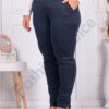 Pantalon maxi sport-elegant cu elastan-albastru inchis cod 24349-5