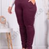 Pantalon maxi sport-elegant cu elastan-bordo cod 24349-3