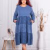 Rochie maxi din catifea reiata cu flori brodate-parlament cod 80687-1