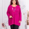 Tunica super maxi din tricotaj finut+cadou colier-fucsia cod 2281-5