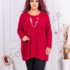 Tunica super maxi din tricotaj finut+cadou colier-bordo cod 2281-4