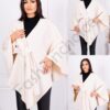 Pelerina de dama cu inchidere moderna-ecru cod 22357-3