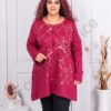 Tunica maxi cu imprimeu stropi aurii-bordo cod 83276-2