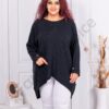 Tunica maxi tricotata cu design asimetric-negru cod 7577
