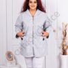 Jacheta maxi din material gros cu gluga-gri deschis melanj cod 24964-2