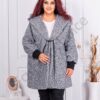 Jacheta maxi din bucle cu inchidere interesanta-gri melanj cod 1763-2