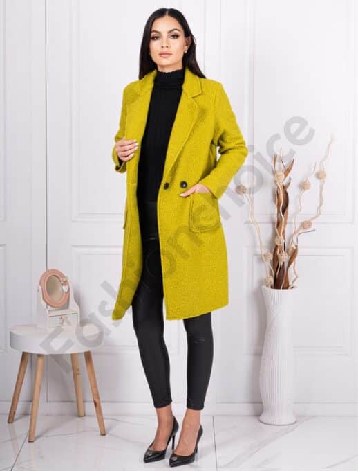 Palton elegant din bucle-lime cod 5187-18