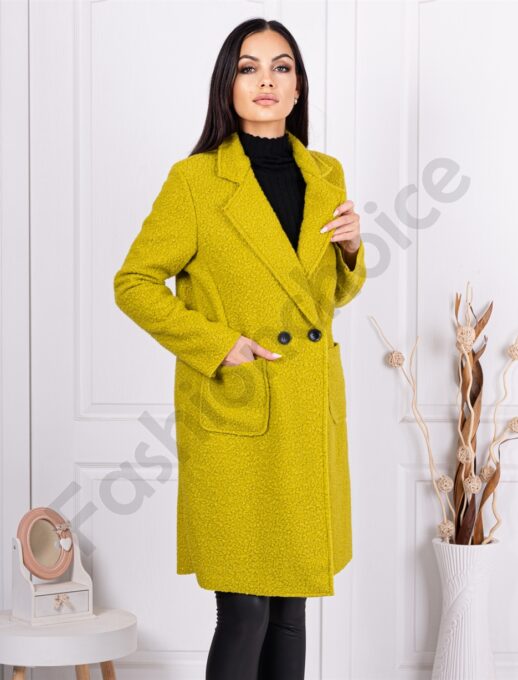 Palton elegant din bucle-lime cod 5187-18