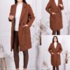 Palton elegant din bucle-maro cod 5187-17