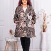 Palton maxi in clos cu print de arta-leopard cod 91956-1