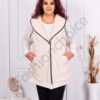 Vesta maxi din piele eco si velur-capucino cod 22040-1