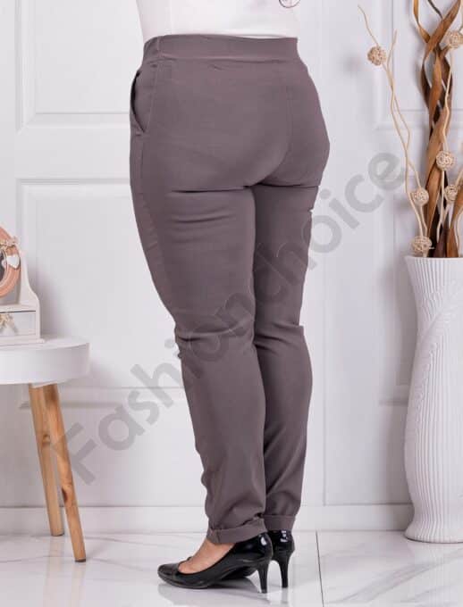 Pantalon elegant maxi cu efect Push Up-cacao cod 24348-11