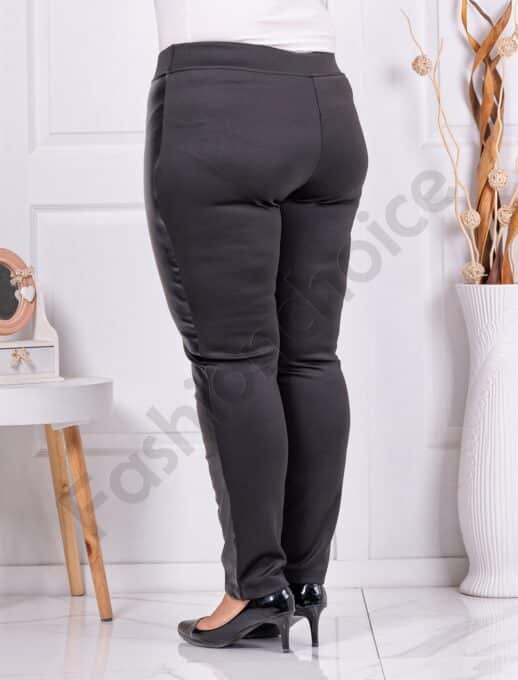 Colanti-pantalon maxi din material gros cu banda din piele-negru cod 24351-2