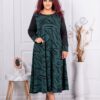 Rochie maxi eleganta din material gros-verde masliniu cod 824