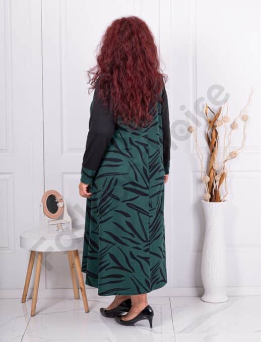 Rochie maxi eleganta din material gros-verde masliniu cod 824