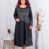 Rochie maxi din material gros cu decoratie din lame cod 241425